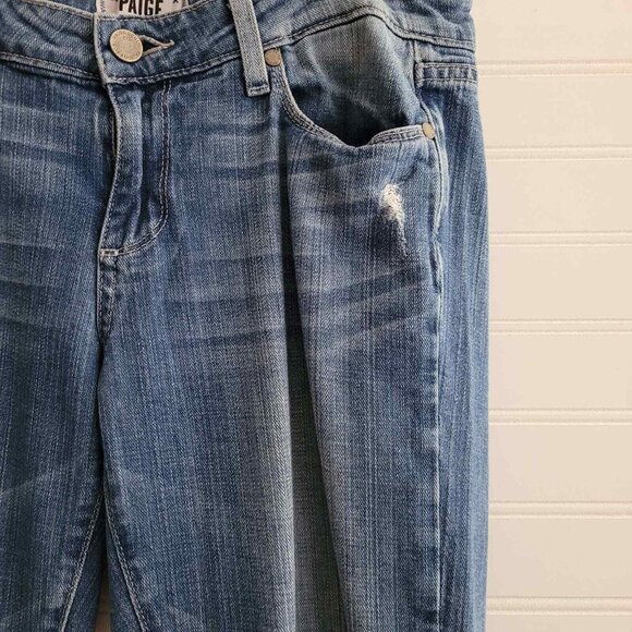 Paige Jeans Womens 28 Verdugo Ultra Skinny Distressed Ripped Medium Wash - Picture 5 of 12